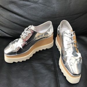Stella McCartney Silver Star Platform Sneakers